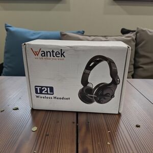 Wantek T2L Black Wireless Over-Ear Headphones NWT
